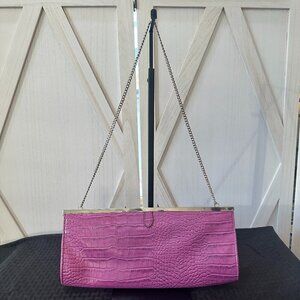 Aldo Faux Croc-Embossed Chain Clutch